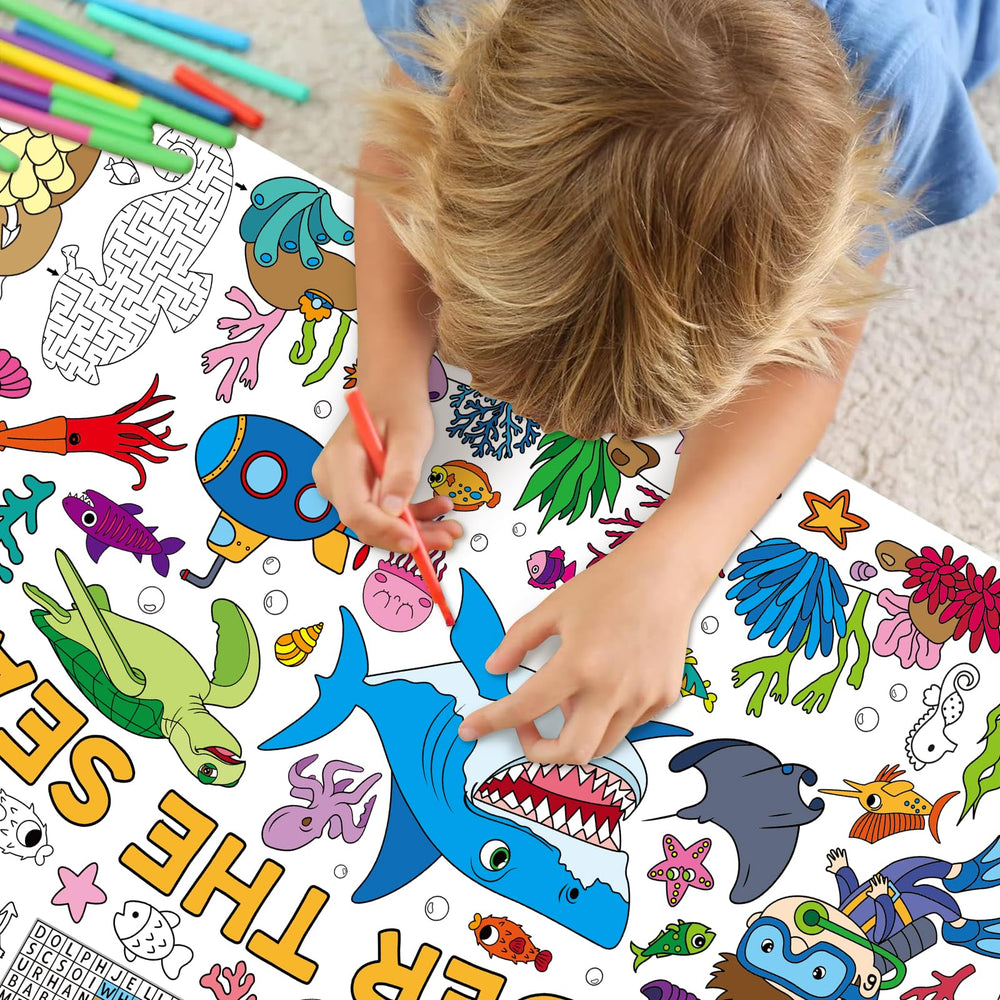 Zachely whale scene coloring page encourages imaginative play.
