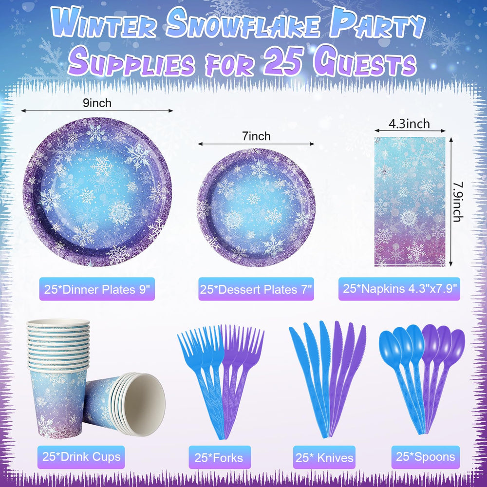 Zachely winter snowflake dinner plates 9in ideal for holiday meals