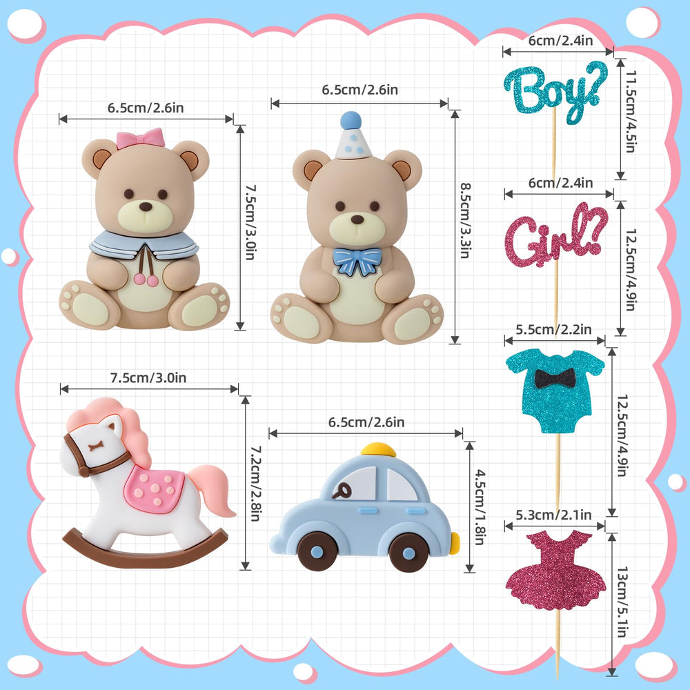 Zafena boy topper for gender reveal cake adds playful style