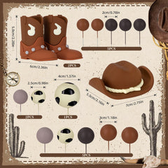 Zafena cowboy boot toppers bring playful western charm to any cake.