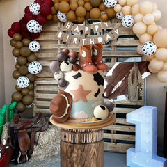Zafena cowboy party decor suits baby showers and birthday cakes beautifully.