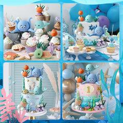 Zafena under-the-sea sea turtle cake topper for kid-friendly ocean parties