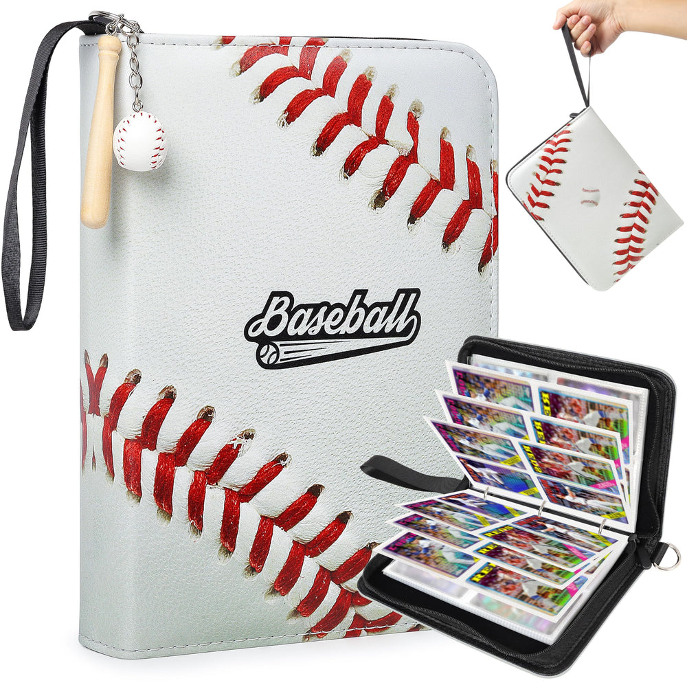 ZAIONE 4-pocket binder cover displays your baseball card collection beautifully and prominently.