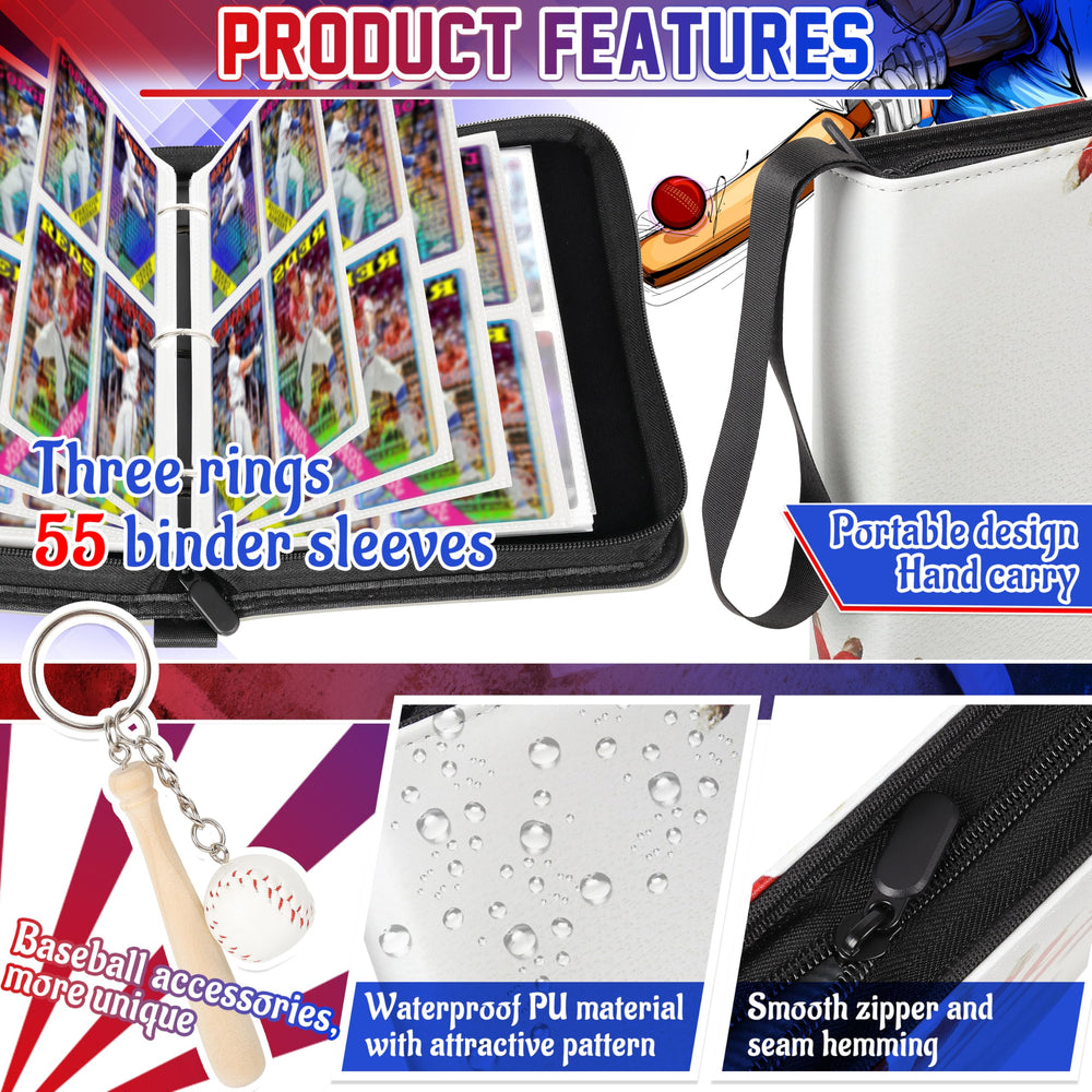 ZAIONE binder features a wrist strap for easy carrying to games or events.