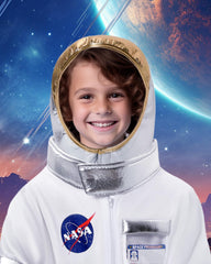 Zaplute jumpsuit chest logo enhances authentic astronaut look.