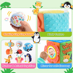 ZapWhiz plush toys with crinkly sounds stimulate cause-and-effect play.