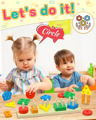Zartores wooden color blocks boost color recognition and geometry exploration for toddlers
