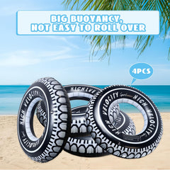 Zaruatu 4 pack for pool parties with tire floats