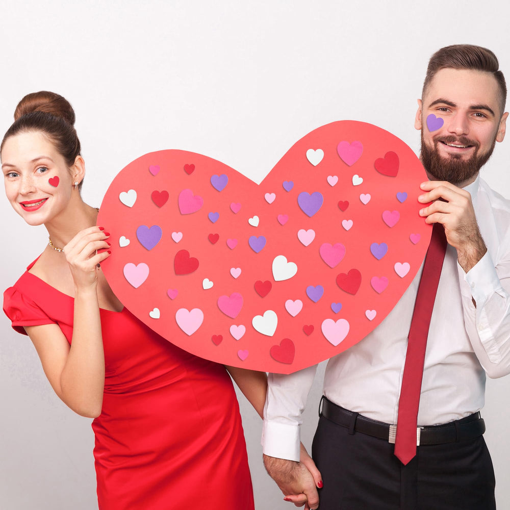 ZATAYE foam Valentine stickers varied sizes enable layered, dynamic designs.