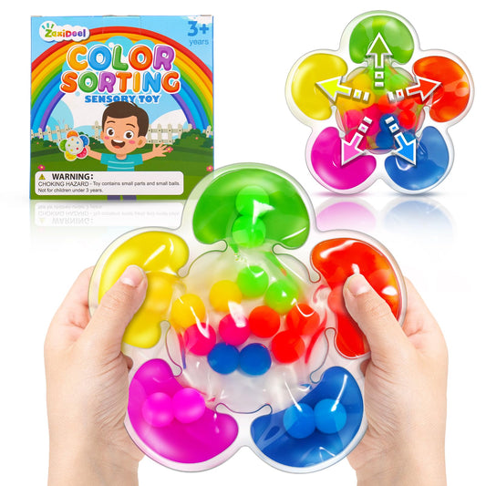 ZaxiDeel color sorting flowers toy enhances fine motor skills and color recognition.
