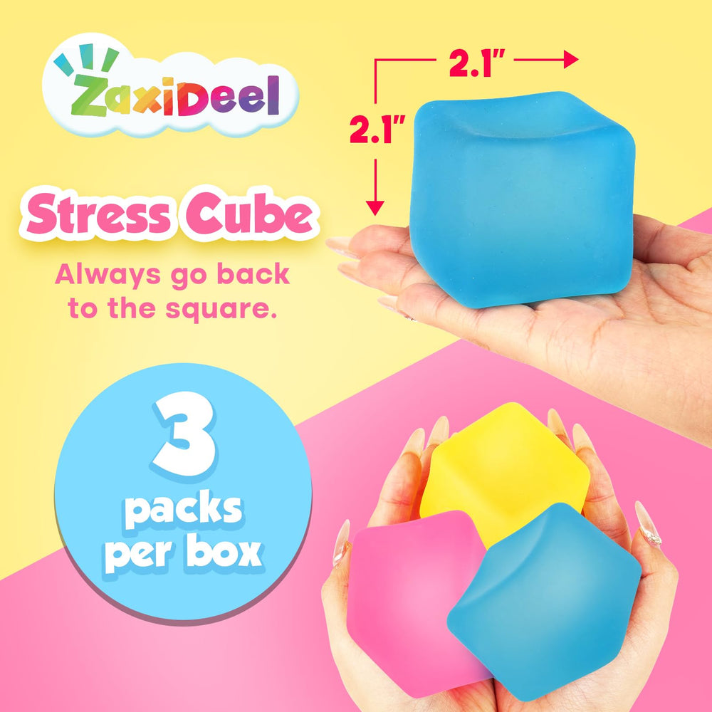ZaxiDeel stress cube blue exterior for discreet classroom use.