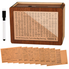 Zayeemi 10000 Kakeibo box front view illustrates a clear savings target