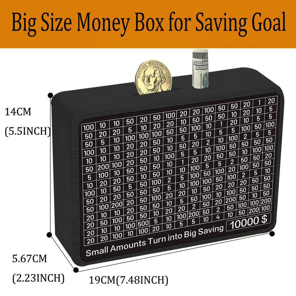 Zayeemi Money Saving Box interior with cards and papers supports goal tracking