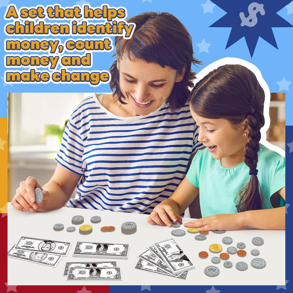 Zazopup money activity set bills for value recognition and math play.