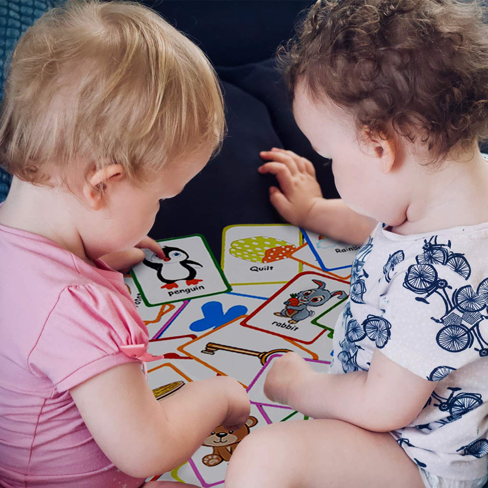 ZazzyKid Alphabet Flash Cards pictures with words to reinforce object recognition and word association.