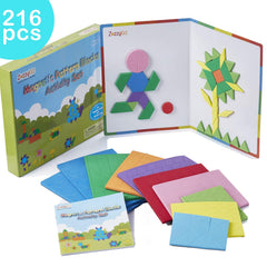 ZazzyKid 216 piece set with colorful shapes for pattern creation