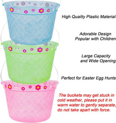 Zcaukya Easter Buckets pink top view reveals decorative floral edges and friendly design