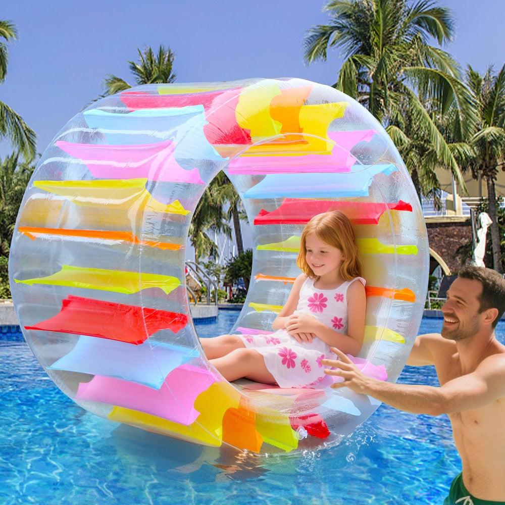 Zcaukya giant water wheel 47-inch diameter for immersive pool fun.