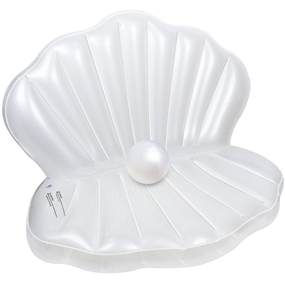 Zcaukya giant clam seashell float shines in sun for elegant pool lounging