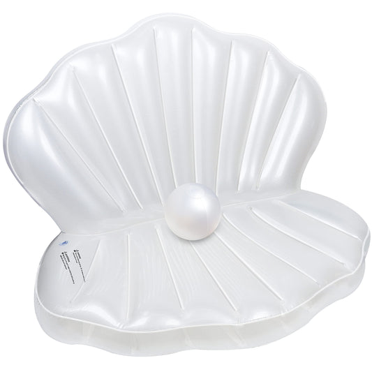 Zcaukya giant clam seashell float shines in sun for elegant pool lounging