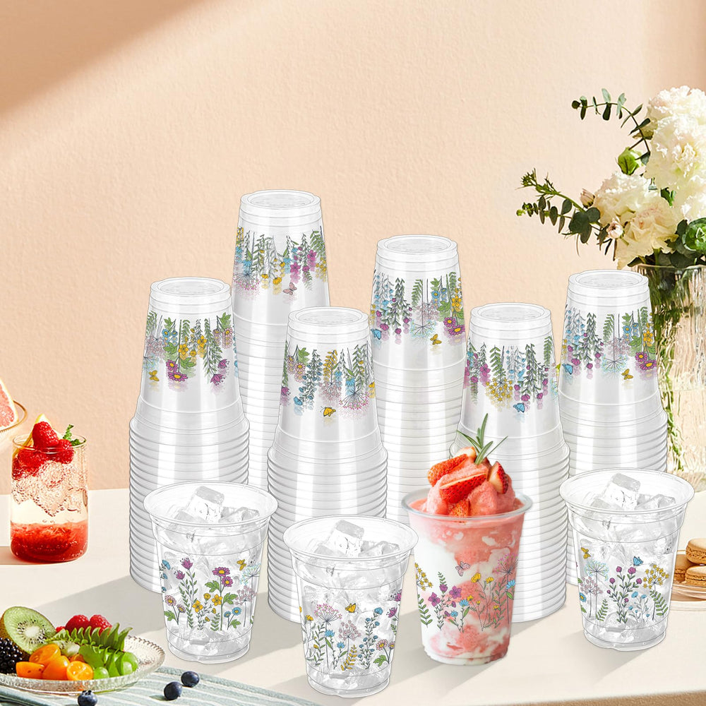 ZCPTZ disposable flower party cups ideal for celebrations.