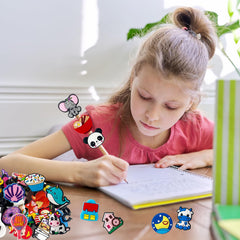 Zddaoole cute pencil topper bright colors—versatile elastic clip-ons for pencils or straws.