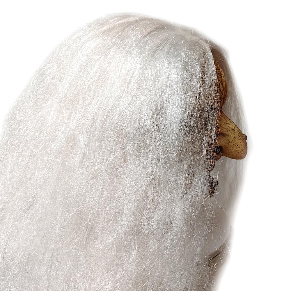 ZDOVLZZPON Old Lady Witch Mask with White Hair hair detail enhances authenticity