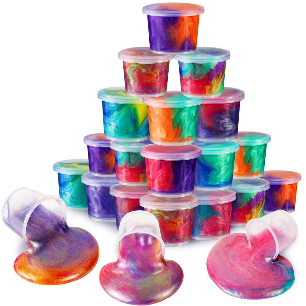 ZDTHNSIAT Galaxy Slime Putty 24-pack packaging showcases vibrant textures for play and gifting.