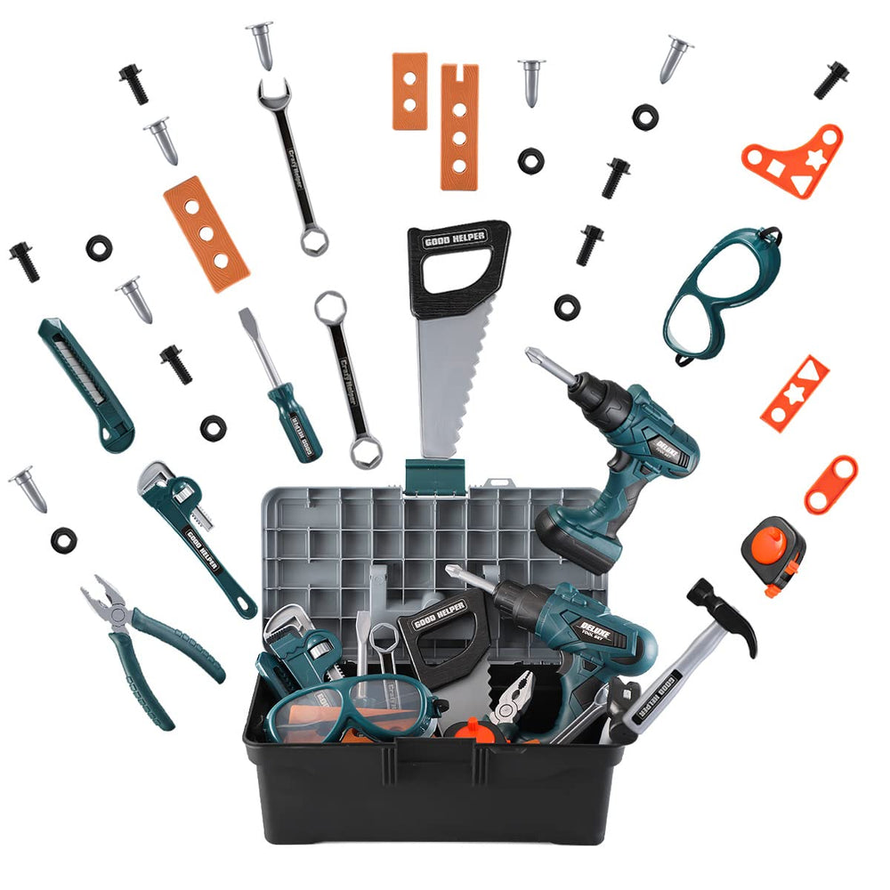 Zealous Toys Kids Tool Box wooden pieces nails enhance hands-on building fun.