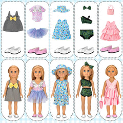 Zecckige clothes hangers help organize doll wardrobe.