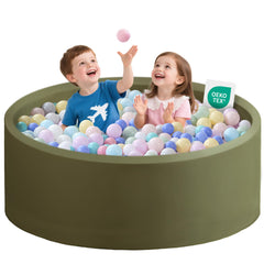 Zedachica Ball Pit Sagegreen outer view with soft foam walls for gentle play