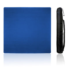 Zeelyer Mahjong Mat blue rolled for easy storage and portability.