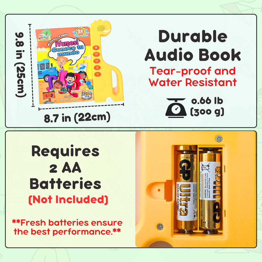 A child uses the ZeenKind book in a car for on-the-go learning.