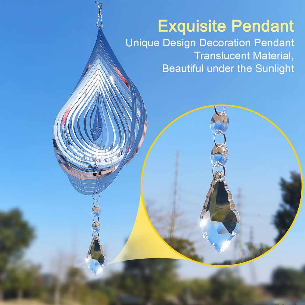 Zeewoo teardrop wind spinner duo for easy 360-degree hanging decor.