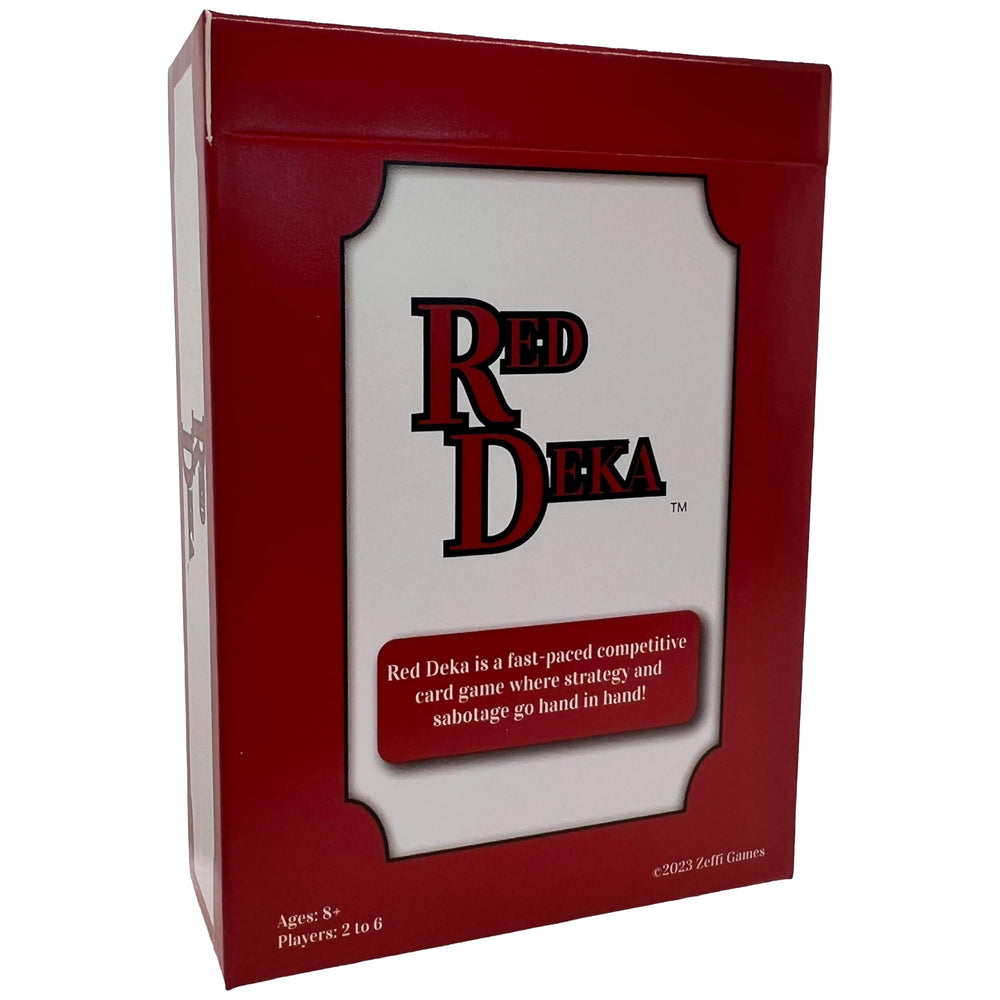 ZEFFI GAMES Red Deka card game cover, ideal for family game night