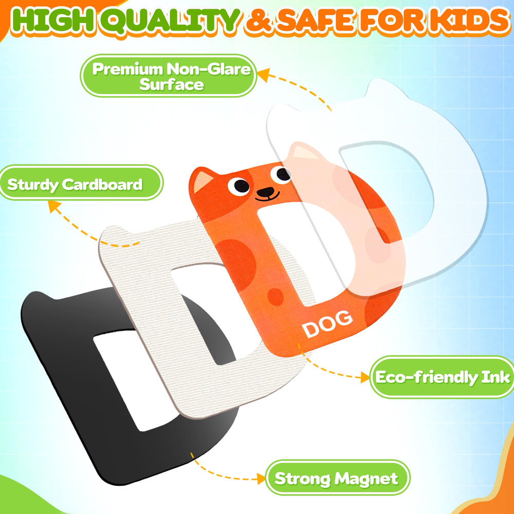 Zemobra Magnetic Letters ABC animal designs highlight engaging visuals that boost recognition and imagination