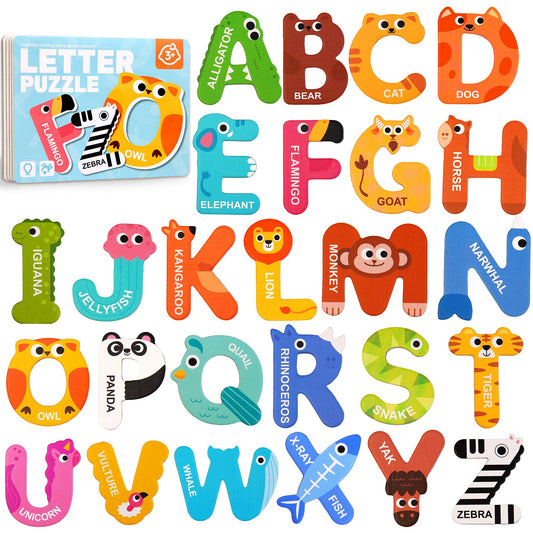 Zemobra Magnetic Letters ABC front view shows vibrant animal magnets for playful learning