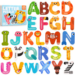 Zemobra Magnetic Letters ABC front view shows vibrant animal magnets for playful learning