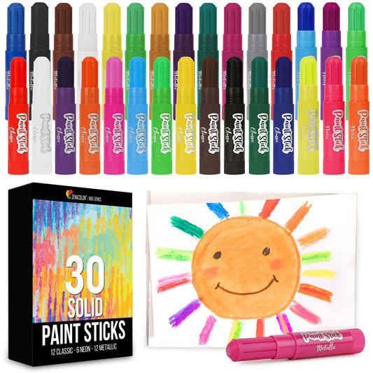 Zenacolor tempera paint sticks collection for kids' art projects