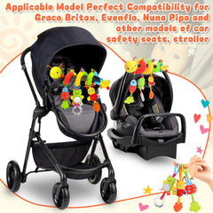 Zendstanding frog detachable mirror rattle provides visual stimulation during travel.