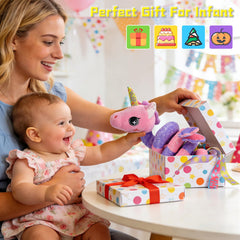 Zendstanding unicorn teething star provides safe chewing during teething