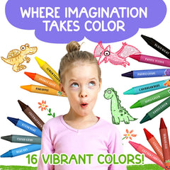 ZENO Jumbo Crayons vibrant labels teach new words while coloring.