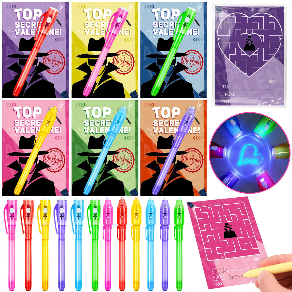 Zenoble Valentines pens 24-pack for kids enables colorful classroom exchanges