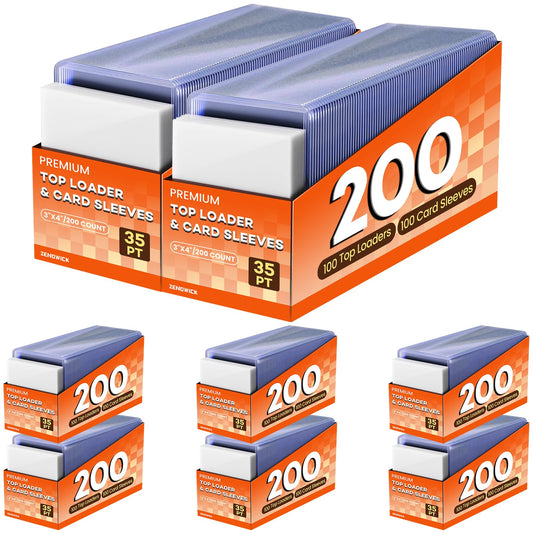 ZENOWICK 1600-card toploaders box-set protects cards during shipping and storage.