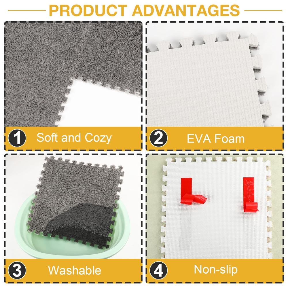 ZENOWICK gray nursery floor tiles enhancing modern decor with padding.
