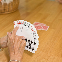 Zentious Pinochle easy-to-read indices improve in-hand readability.