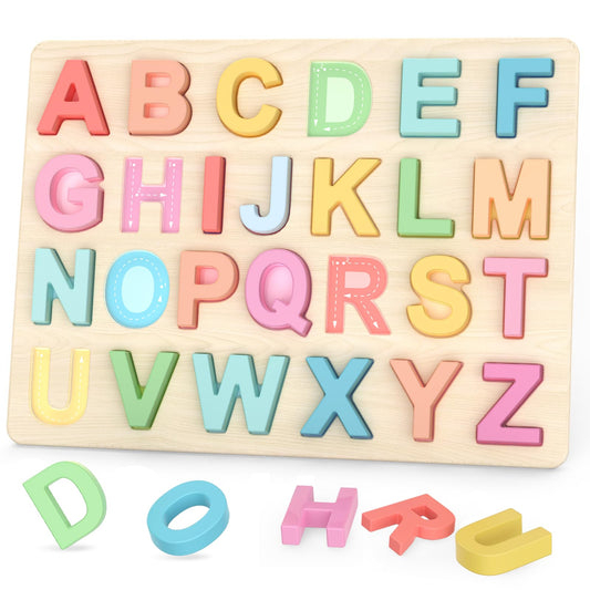 Zeoddler Alphabet Puzzles show colorful letters to boost early literacy and fine motor skills.