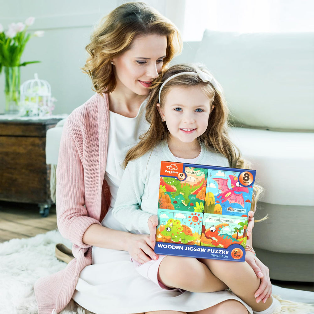 Zeoddler gift-ready dinosaur puzzles for kids.