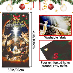 Zeptrix Christmas door banner with angels and manger enhances holiday ambiance