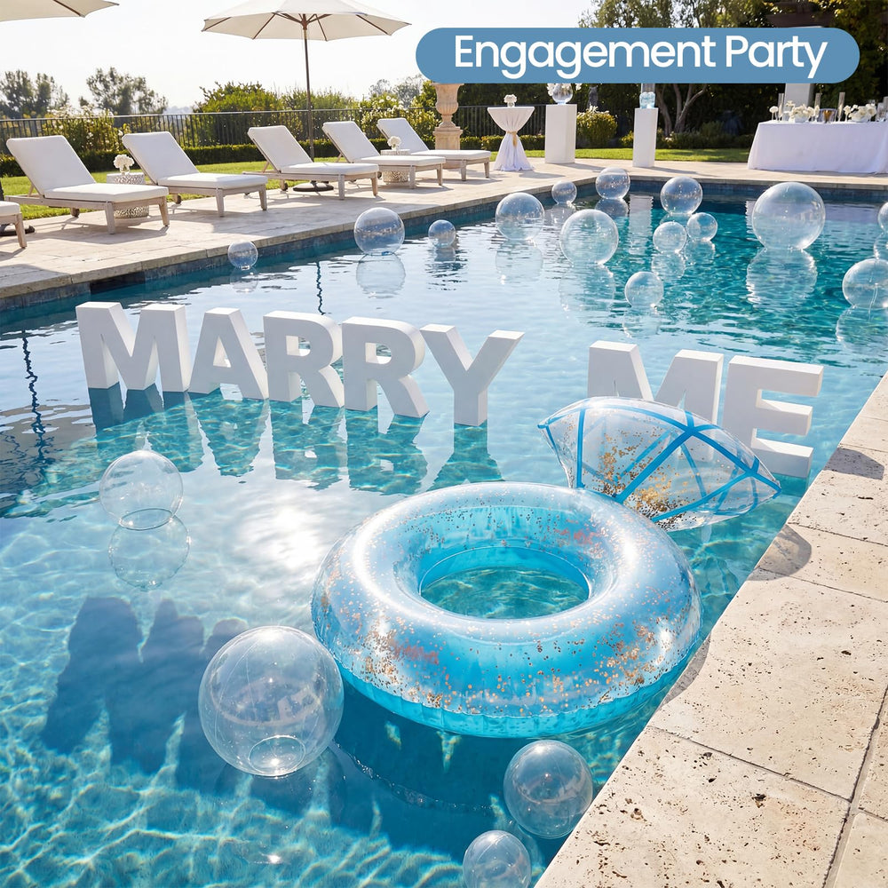 Zeraty Diamond Ring Float used as a stylish pool party centerpiece